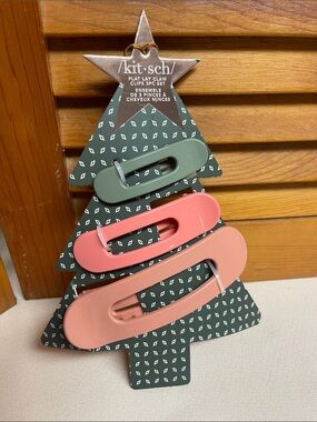 Kitsch 3pc Claw Clip Set - Sage, Coral, Peachy Pink